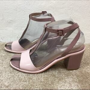 Topshop patent pink mauve purple block heel sandal